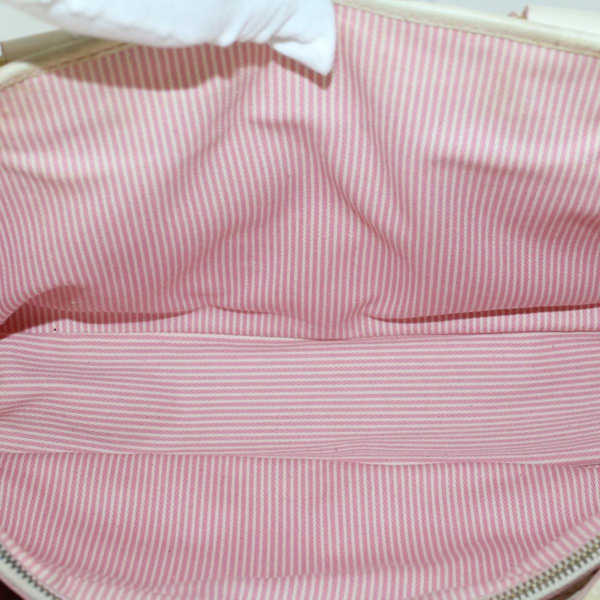 Celine C Macadam Canvas Hand Bag Leather Pink yb138