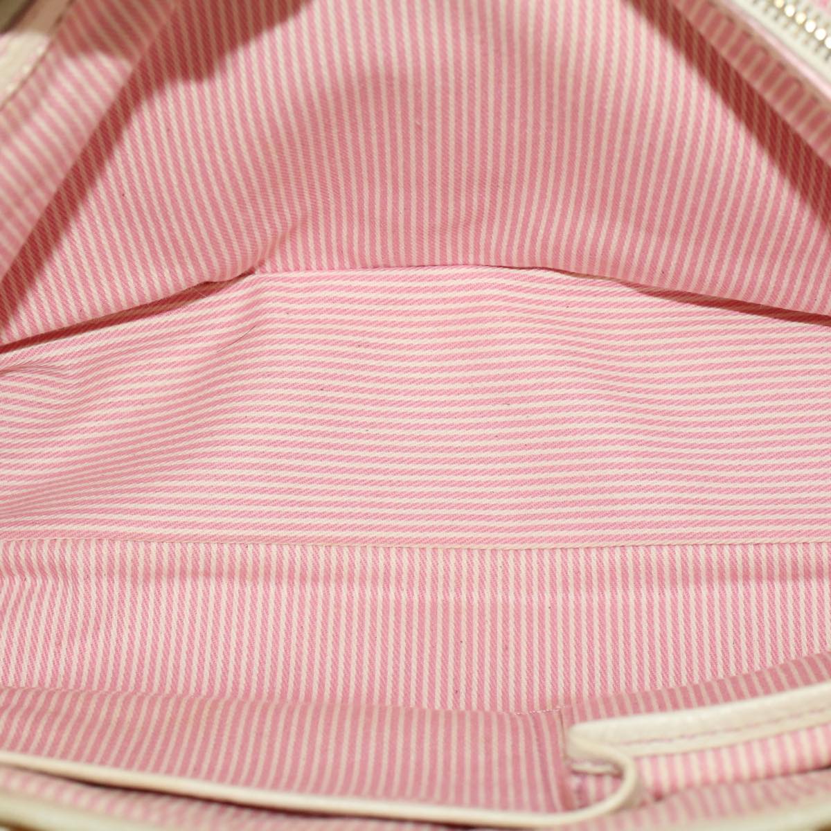Celine C Macadam Canvas Hand Bag Leather Pink yb138