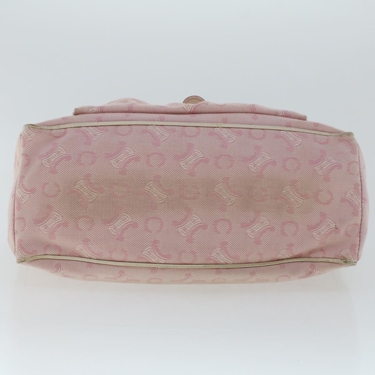 Celine C Macadam Canvas Hand Bag Leather Pink yb138