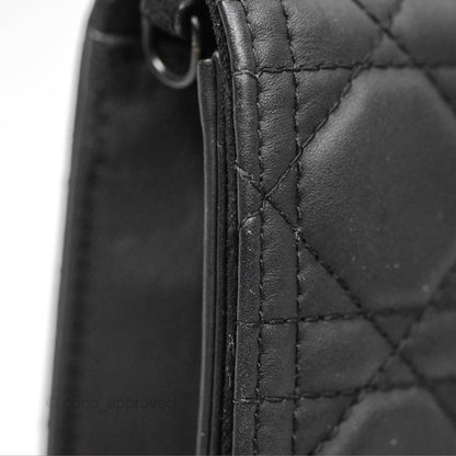 Christian Dior Lady Dior Small Clutch with Chain Lambskin So Black