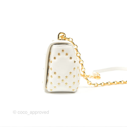 Dior Small Caro Bag Latte Lucky Star White Cannage Lambskin