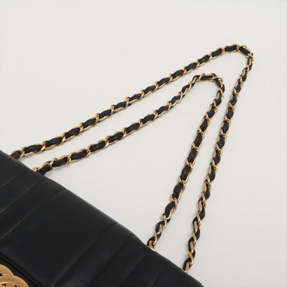 Chanel Deca Mademoiselle  Single Flap Double Chain Bag Black Gold  1st