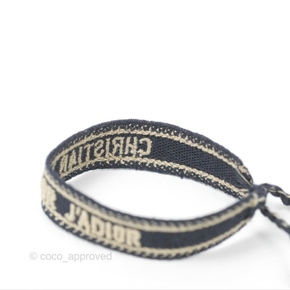 Christian Dior Bracelet Set Navy Blue Dior Oblique Embroidery