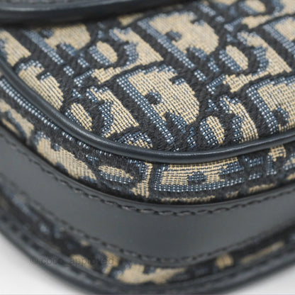 Christian Dior Bobby East-West Bag Blue Oblique Jacquard Canvas