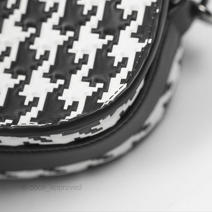 Christian Dior Bobby East-West Bag Black And White Houndstooth Embossed Calfskin