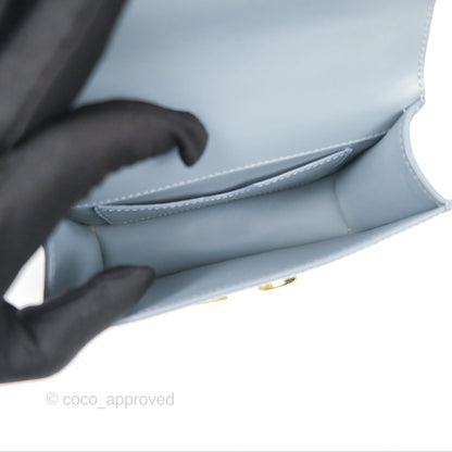 Christian Dior Micro 30 Montaigne Flap Bag Blue Grey Smooth Calfskin