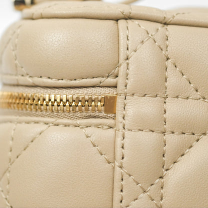 Christian Dior Micro Lady Dior Vanity Case Beige Cannage Lambskin