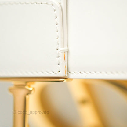 Christian Dior 30 Montaigne Box Bag White Calfskin