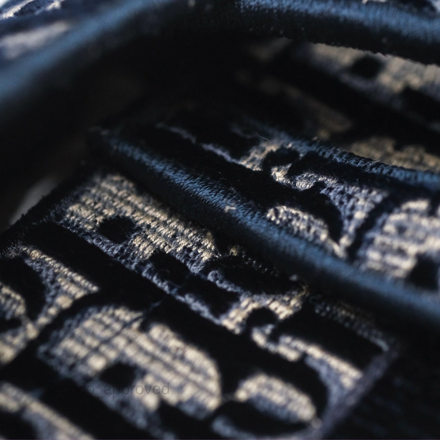 Christian Dior Saddle Bag Velvet Navy Dior Oblique Embroidery Gold Hardware