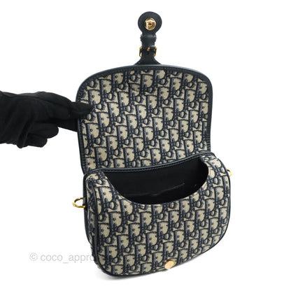 Dior Medium Bobby Bag Blue Oblique Jacquard Canvas
