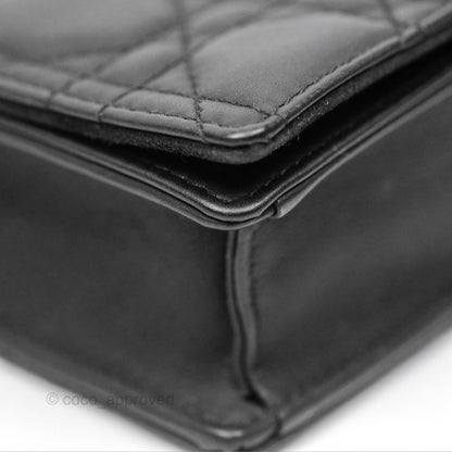Christian Dior Lady Dior Small Clutch with Chain Lambskin So Black