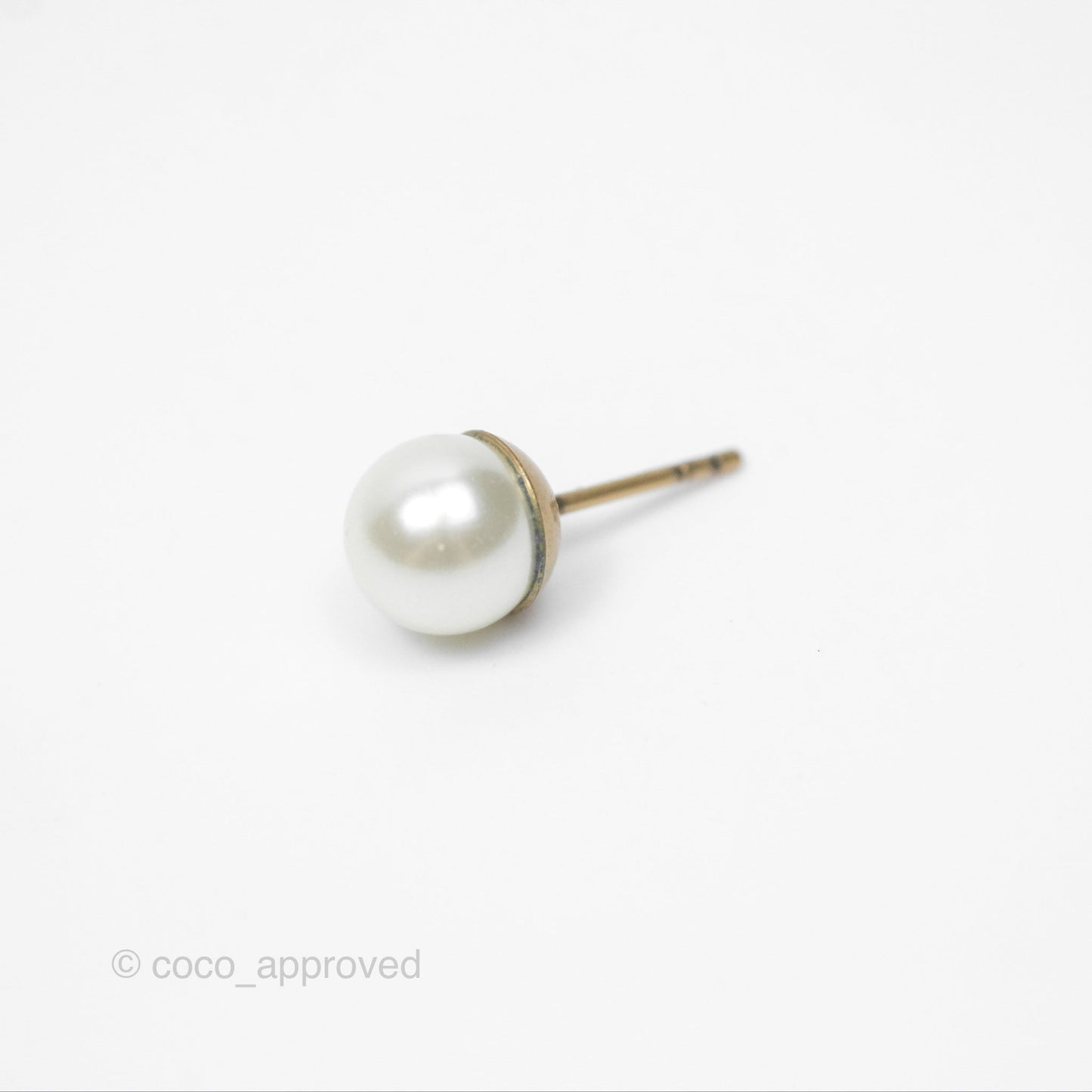 Christian Dior Tribales Pearl CD Earrings Gold Tone
