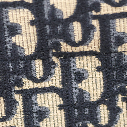 Christian Dior Medium (Old Small) Dior Navy Oblique Embroidery Canvas Book Tote