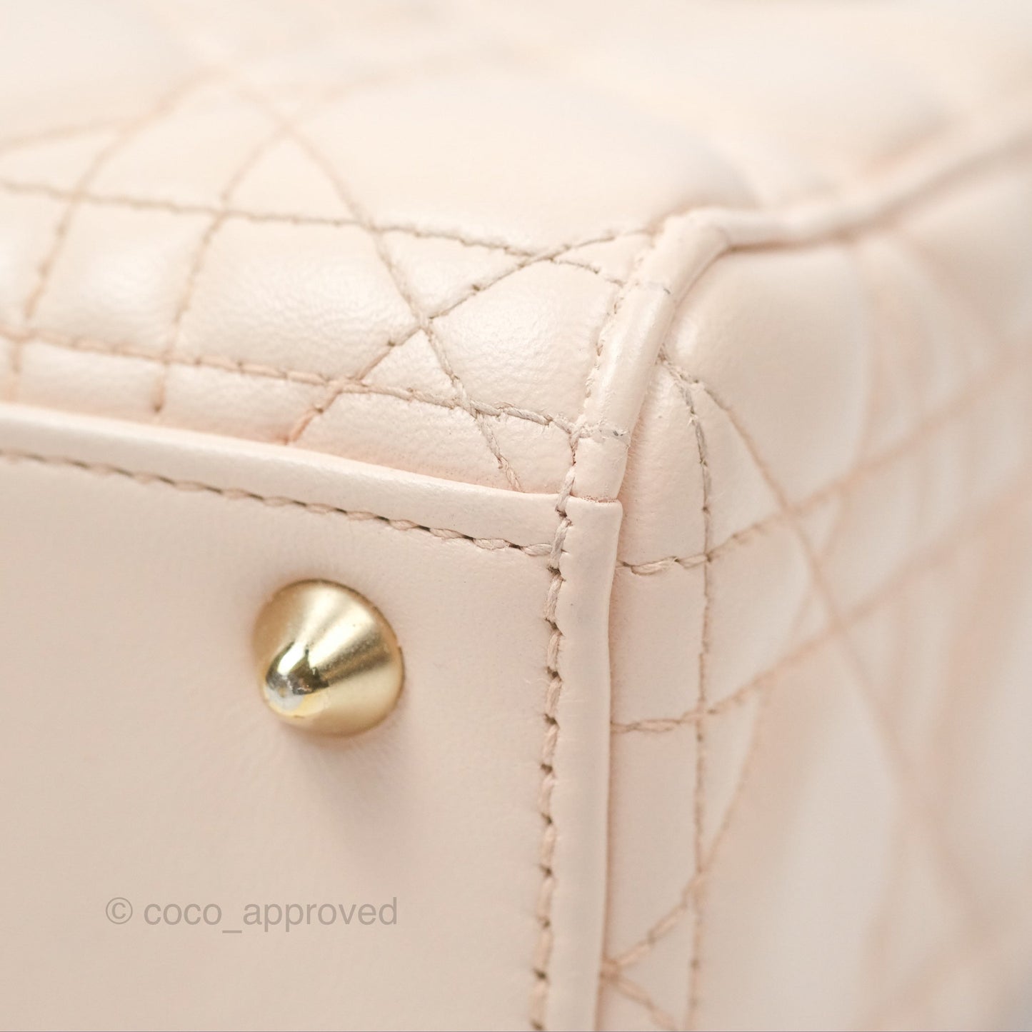 Christian Dior My ABCDior Lady Dior Baby Pink Cannage Lambskin Gold Hardware
