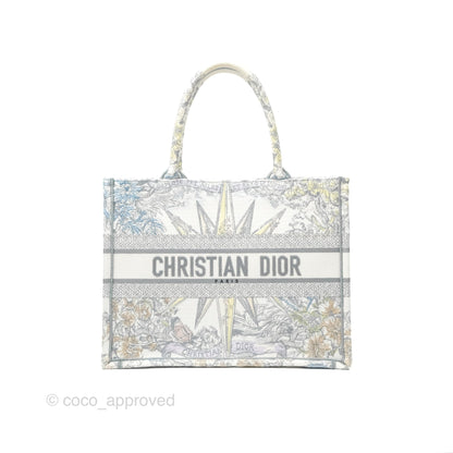 Christian Dior Medium(Old Small) Book Tote White Multicolor Rêve d'Infini Embroidery