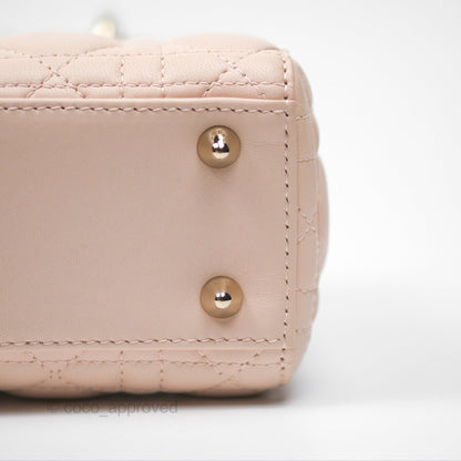 Christian Dior My ABCDior Lady Dior Pale Pink Cannage Lambskin Gold Hardware