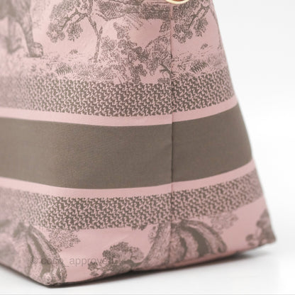 Dior Medium DiorTravel Nomad Pouch Pink Grey Toile de Jouy Reverse Technical Fabric