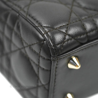 Christian Dior Lambskin My ABCDior Lady Dior Dark Grey Gold Hardware