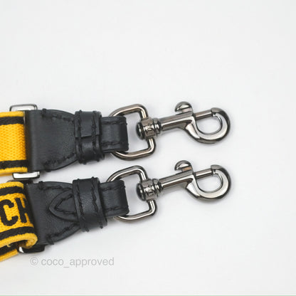 Christian Dior Small Diorcamp Bag Yellow Black Checkered Embroidery