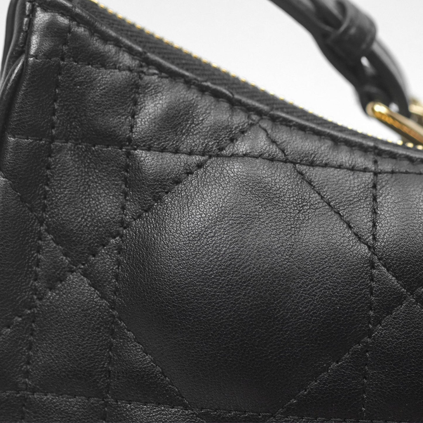 Christian Dior CD Lounge Bag Black Supple Macrocannage Lambskin