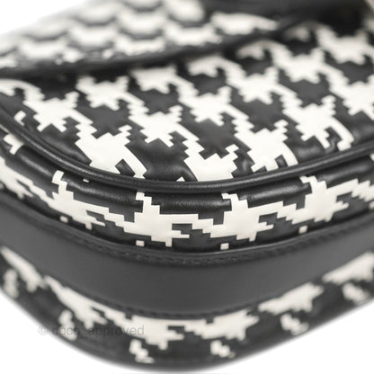 Christian Dior Bobby East-West Bag Black And White Houndstooth Embossed Calfskin