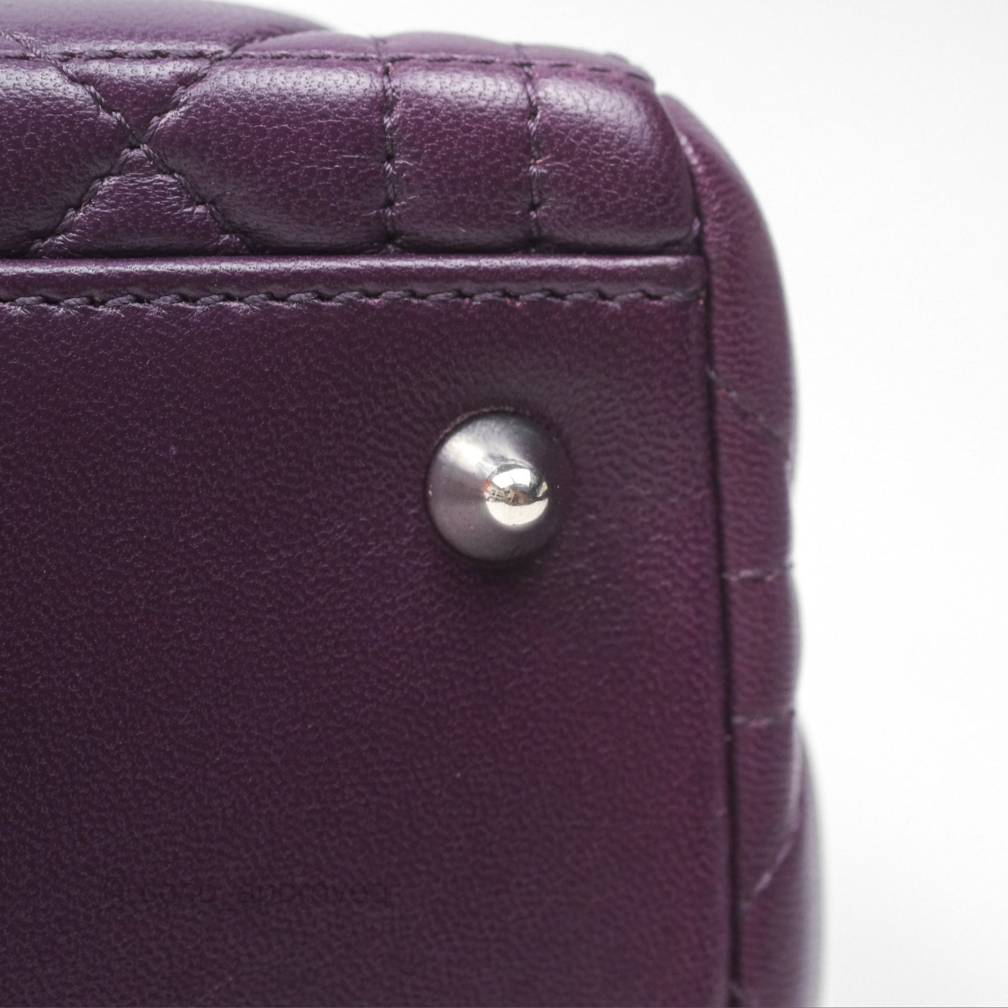 Christian Dior Medium Lady Dior Dark Purple Lambskin Silver Hardware