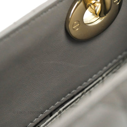Christian Dior Lambskin My ABCDior Lady Dior Grey Gold Hardware