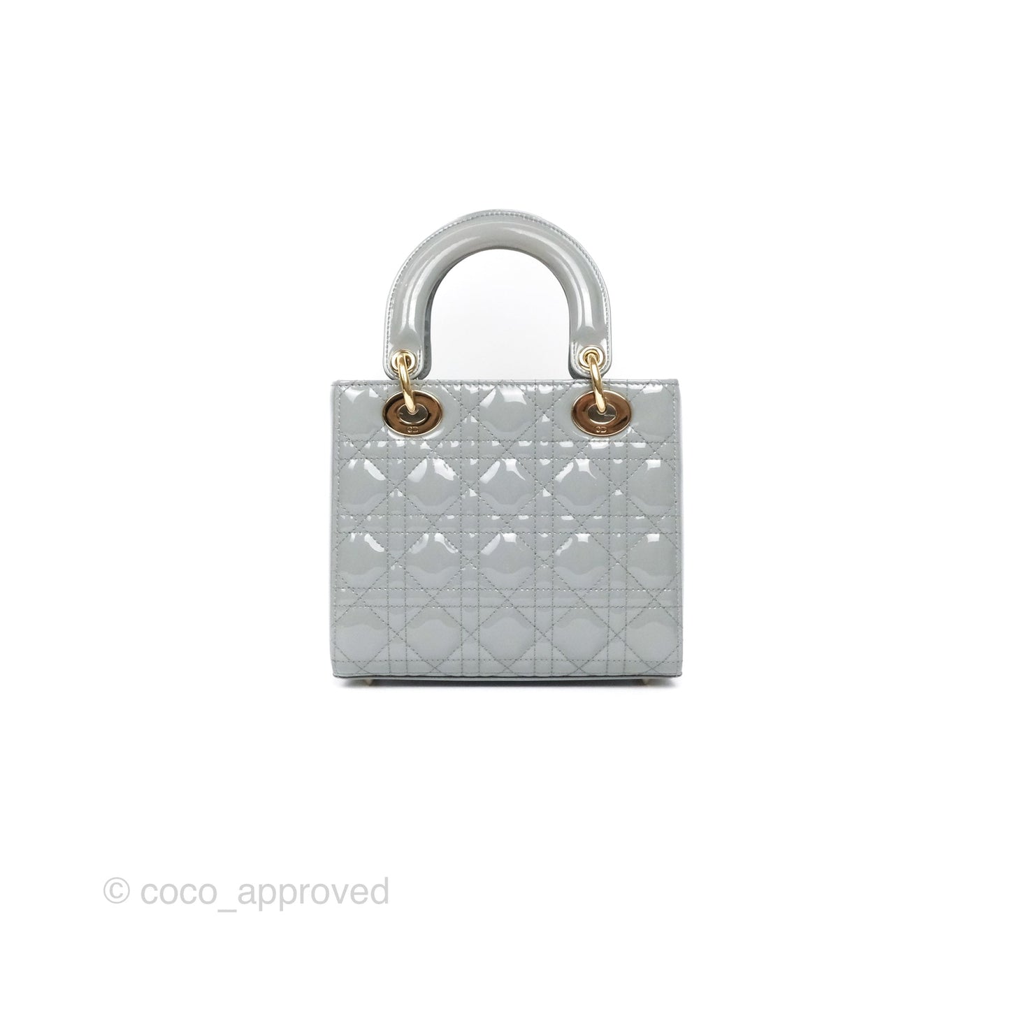 Christian Dior Lady Dior Grey Patent Gold Hardware