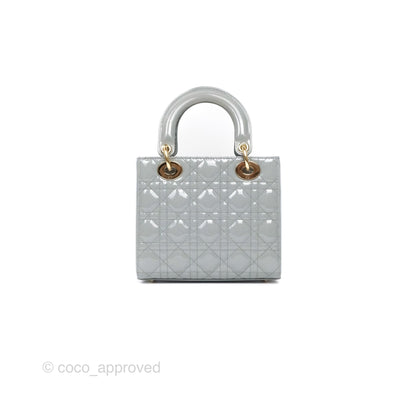 Christian Dior Lady Dior Grey Patent Gold Hardware