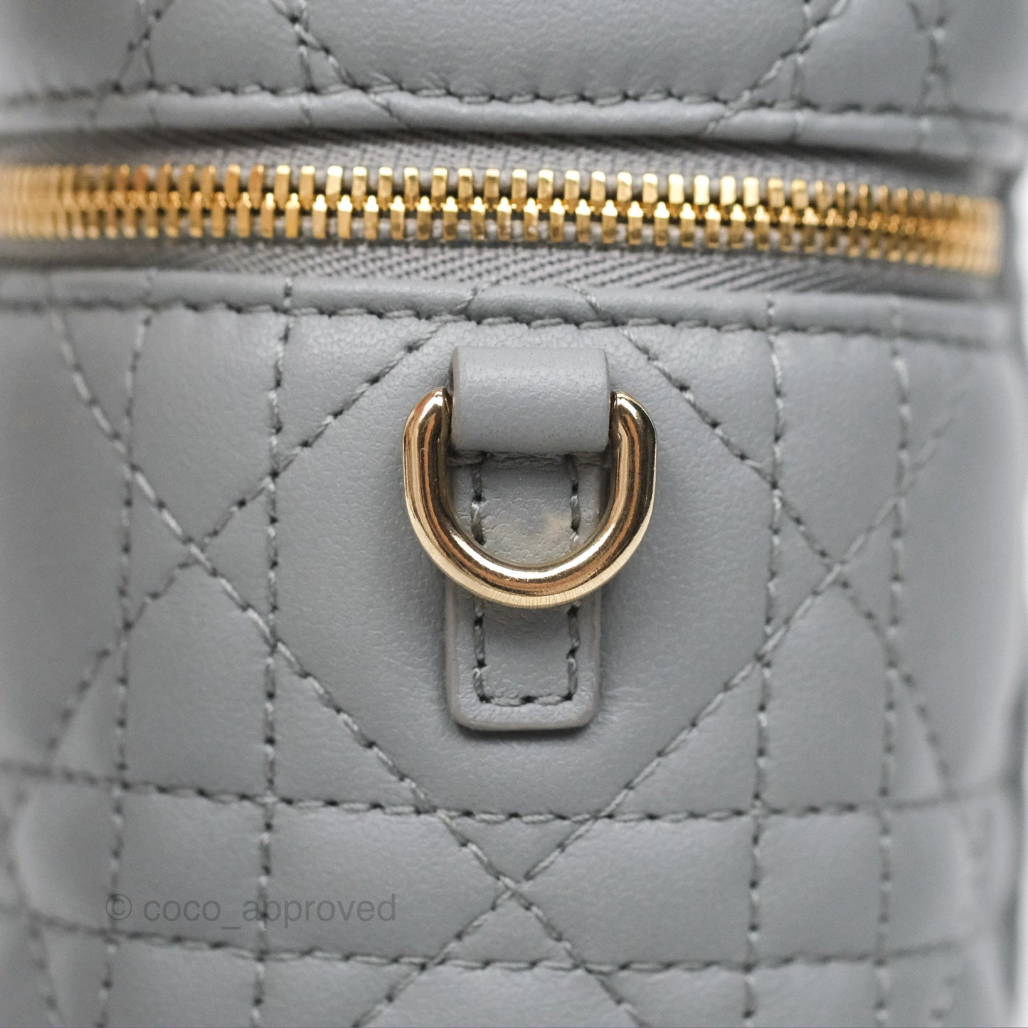 Christian Dior Micro Lady Dior Vanity Case Grey Cannage Lambskin
