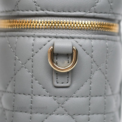 Christian Dior Micro Lady Dior Vanity Case Grey Cannage Lambskin