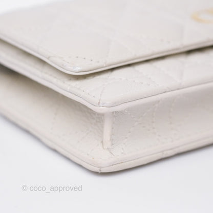 Dior Caro Pouch With Chain Latte Supple Cannage Calfskin