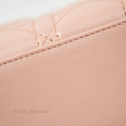Christian Dior Mini Lady Dior Blush Cannage Lambskin Gold Hardware