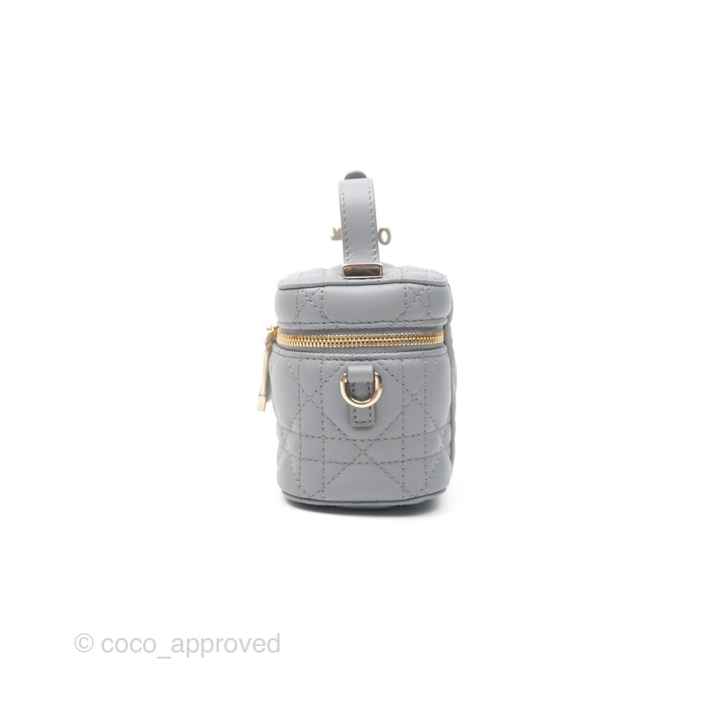 Christian Dior Micro Lady Dior Vanity Case Grey Cannage Lambskin