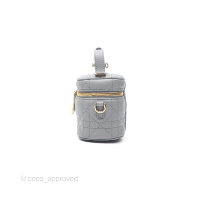 Christian Dior Micro Lady Dior Vanity Case Grey Cannage Lambskin