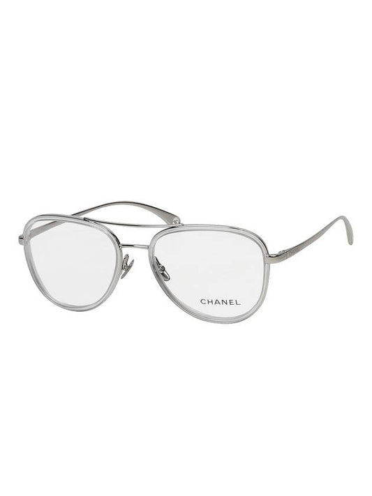 Eyewear Pilot Frame Sunglasses Silver Chanel