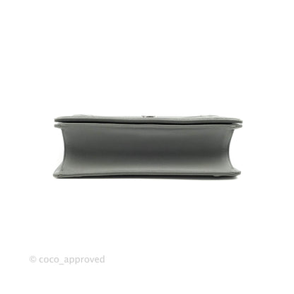 Christian Dior Medium Diorama Calfskin Flap Bag Grey Silver Hardware