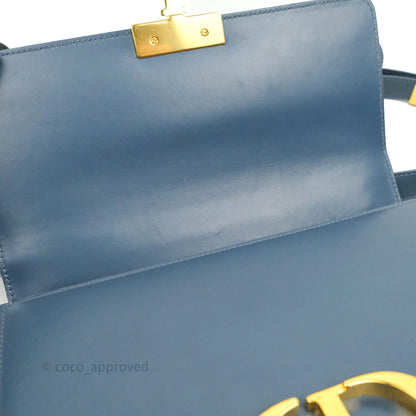 Christian Dior 30 Montaigne Bag Blue Calfskin Gold Hardware