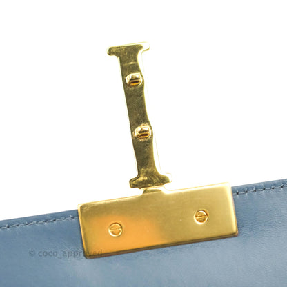 Christian Dior 30 Montaigne Bag Blue Calfskin Gold Hardware