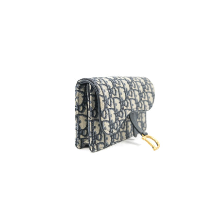 Christian Dior Blue Dior Oblique Jacquard Saddle Belt Pouch