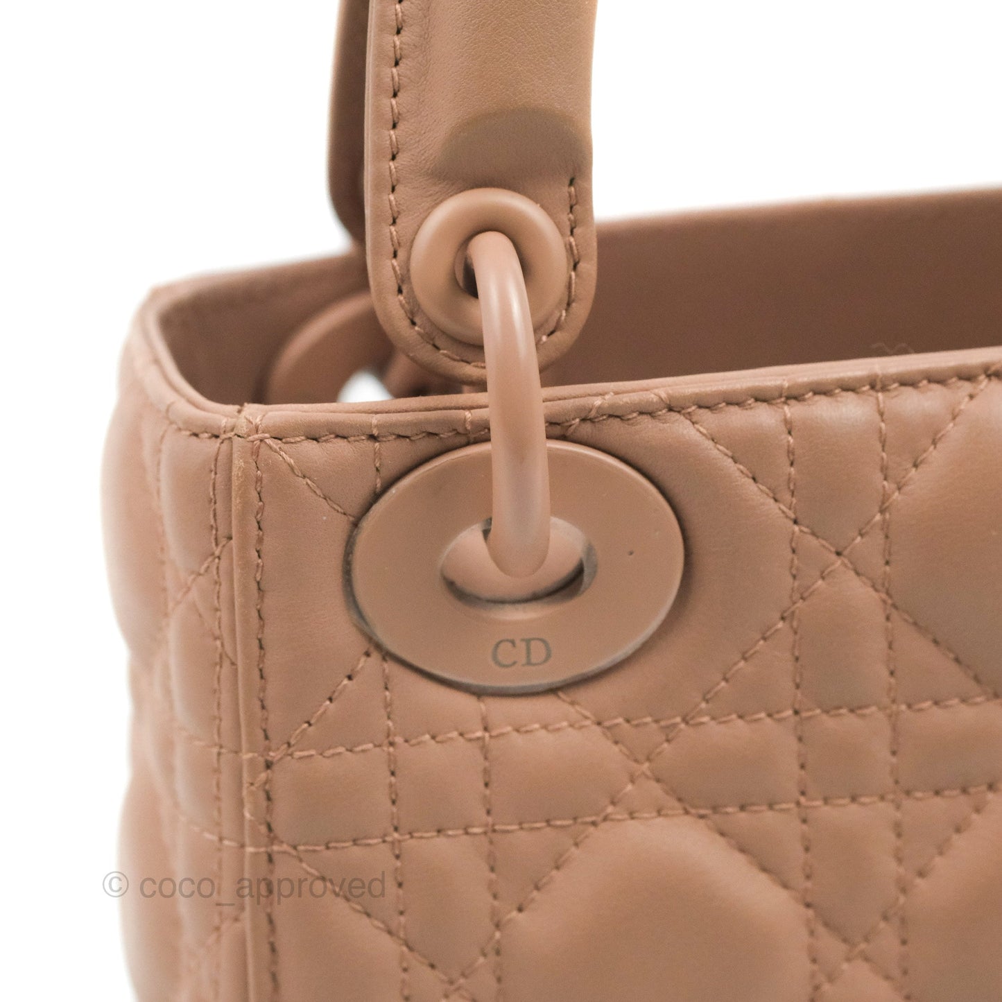 Christian Dior Mini Lady Dior Blush Ultramatte Cannage Calfskin