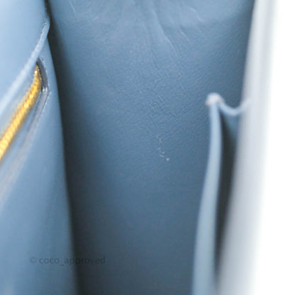 Christian Dior 30 Montaigne Bag Blue Calfskin Gold Hardware