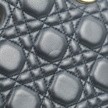 Christian Dior My ABCDior Lady Dior Navy Lambskin Gold Hardware with Twilly