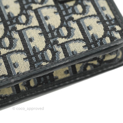 Christian Dior 30 Montaigne Blue Oblique Jacquard 2-in-1 Pouch