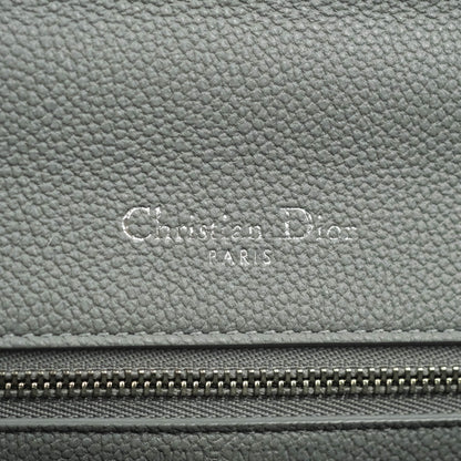 Christian Dior Medium Diorama Calfskin Flap Bag Grey Silver Hardware
