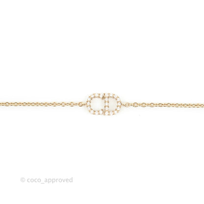 Christian Dior Crystal CD Bracelet Gold Tone