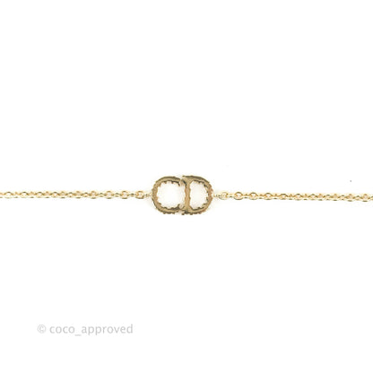 Christian Dior Crystal CD Bracelet Gold Tone
