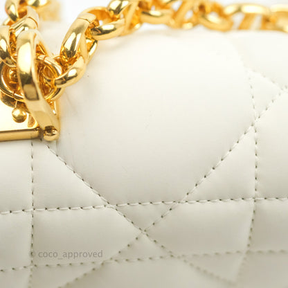 Christian Dior Medium Caro Bag Latte Matte Padded Macrocannage Calfskin