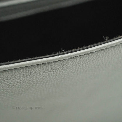 Christian Dior Medium Diorama Calfskin Flap Bag Grey Silver Hardware