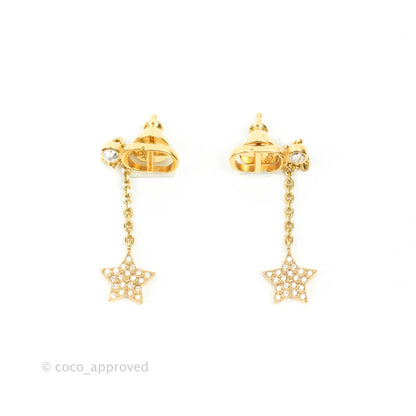 Christian Dior Crystal Star CD Long Drop Earrings